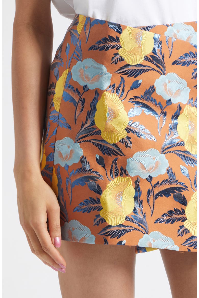 Pam Wrap Miniskirt, Alternate, color, MARIGOLD JACQUARD