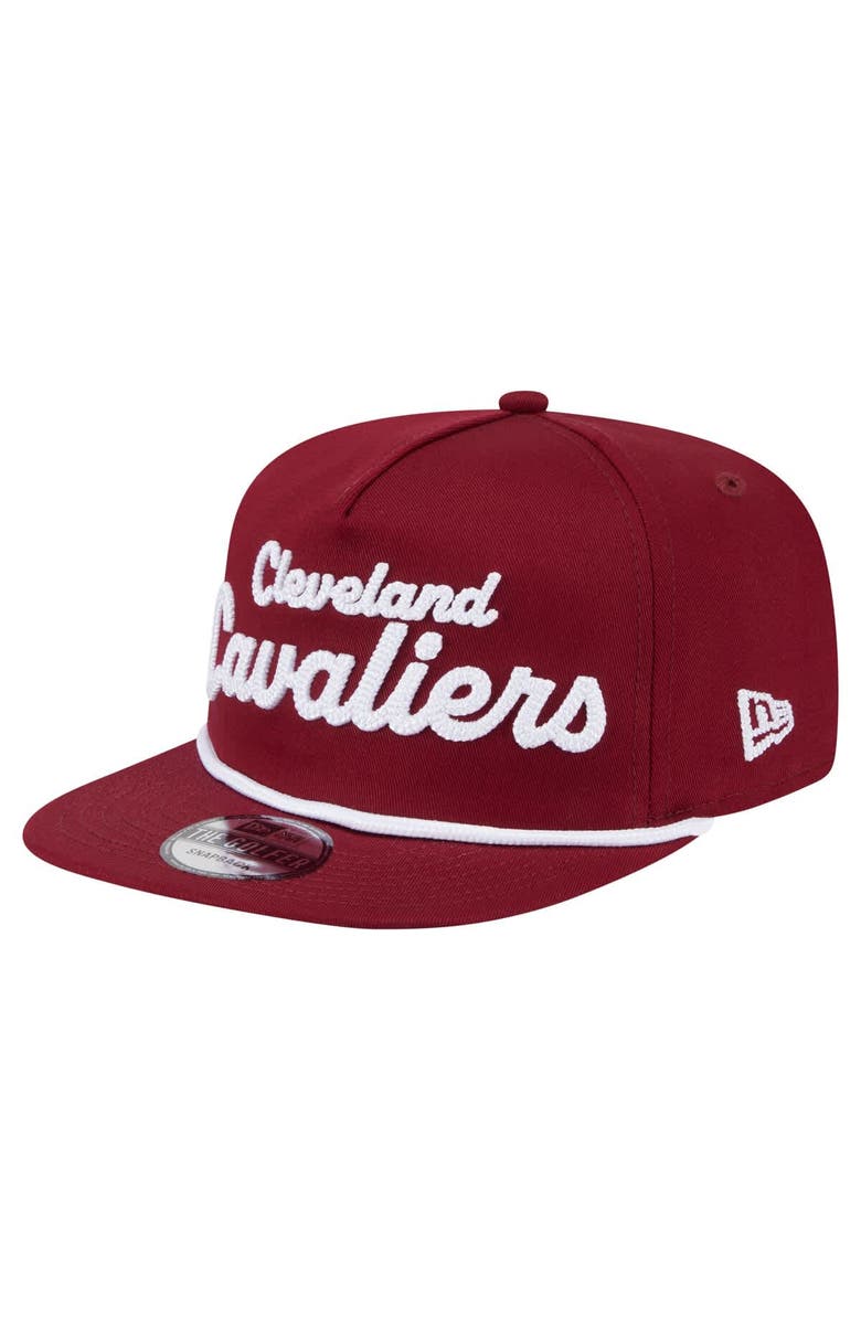 New Era Men's New Era Wine Cleveland Cavaliers Team Text Golfer Snapback Hat, Alternate, color, 