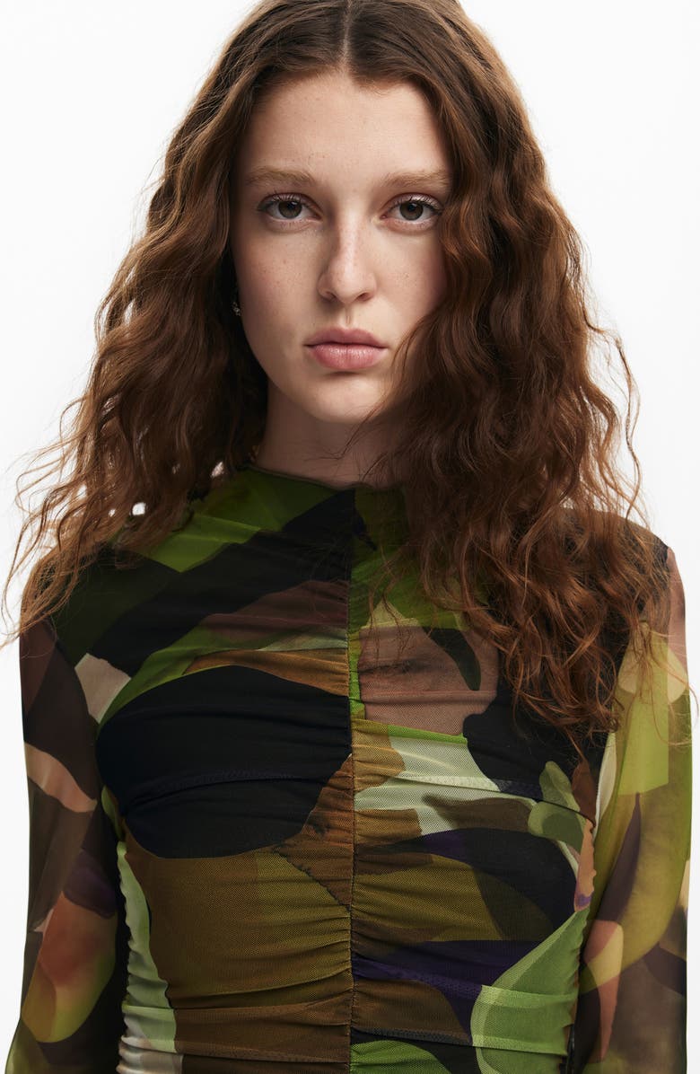 Desigual Lacroix Camouflage Long Sleeve Minidress, Alternate, color, 