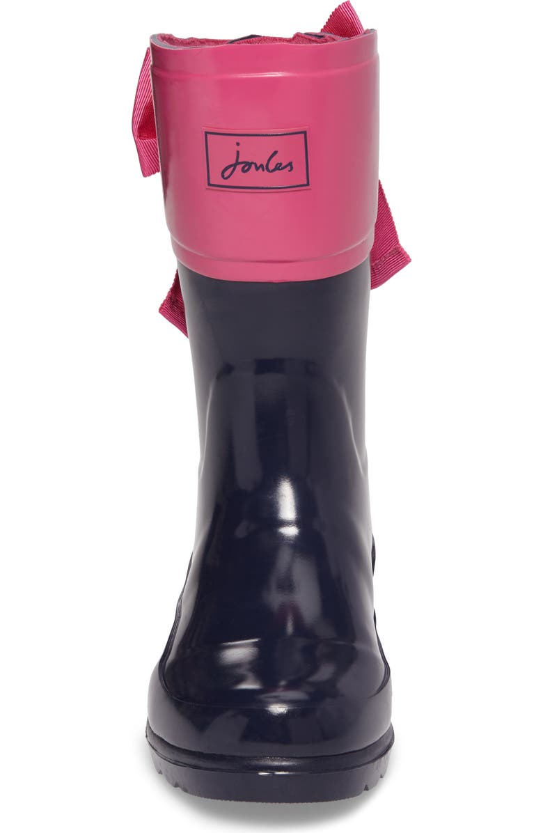 Joules Evedon Bow Waterproof Rain Boot, Alternate, color,