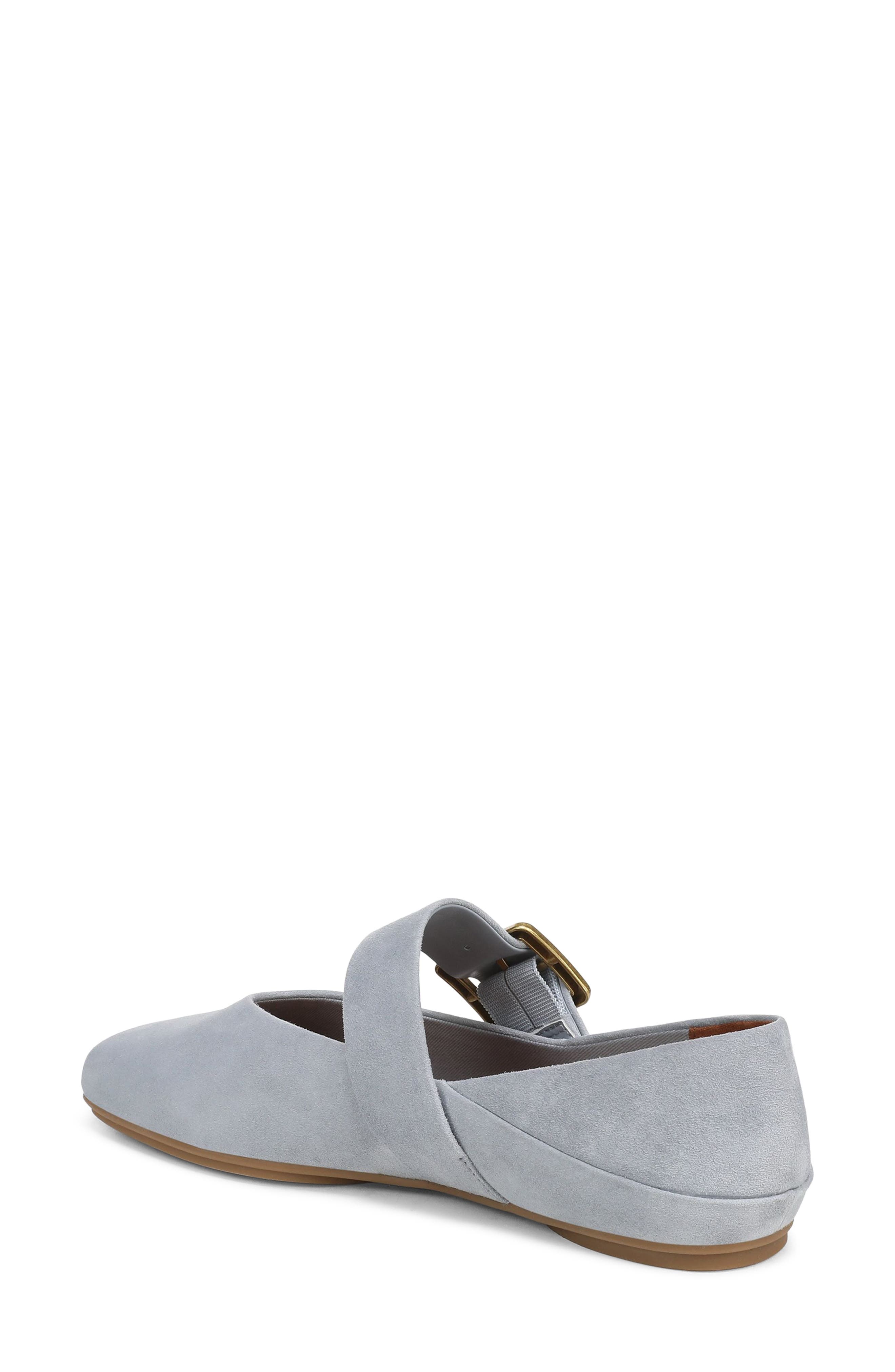 Oakes Square Toe Flat, Alternate, color, DUSTY BLUE
