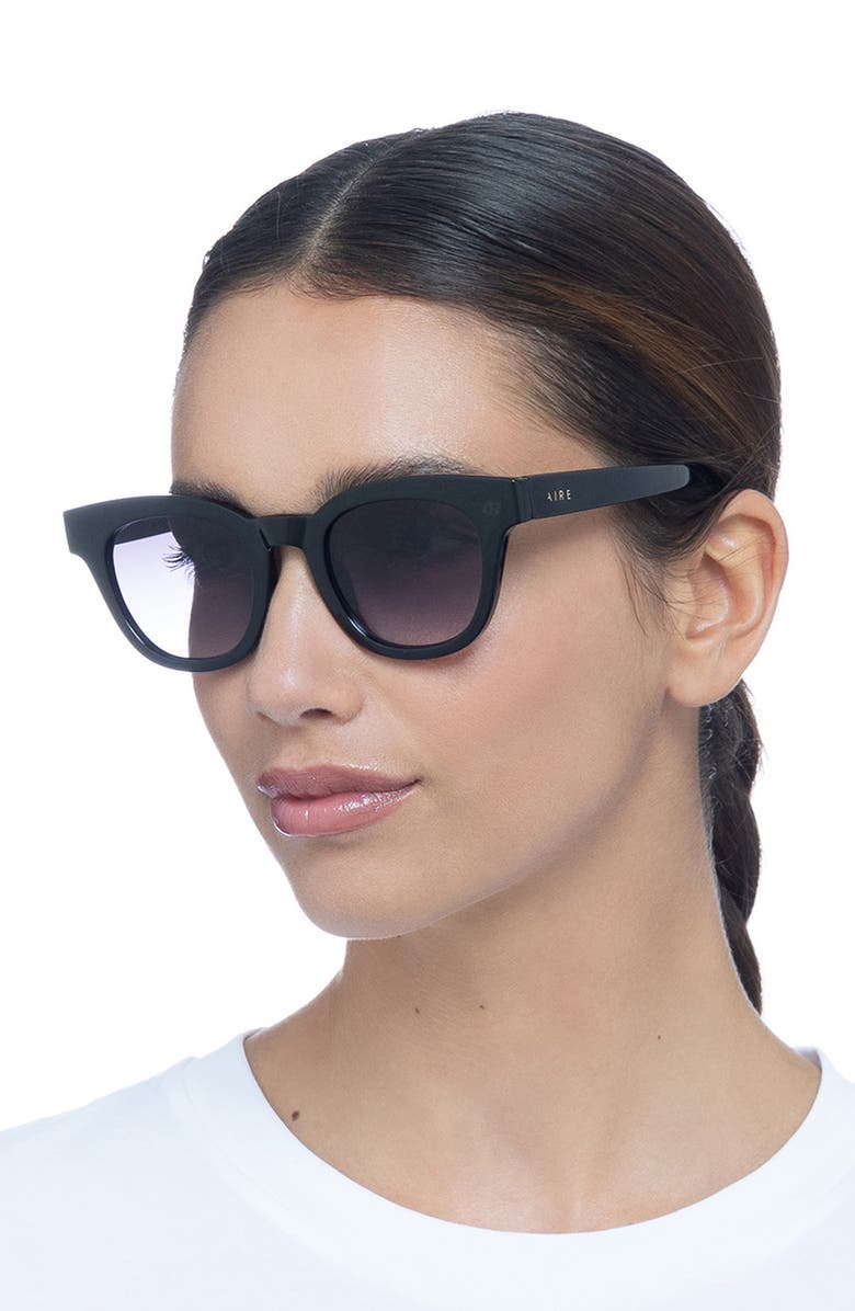 AIRE 50mm Dorado D-Frame Sunglasses, Alternate, color, Black