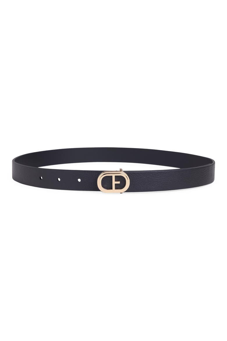 Say My Name Leather Skinny Belt, Main, color, BLACK/ANTIQUE BRASS