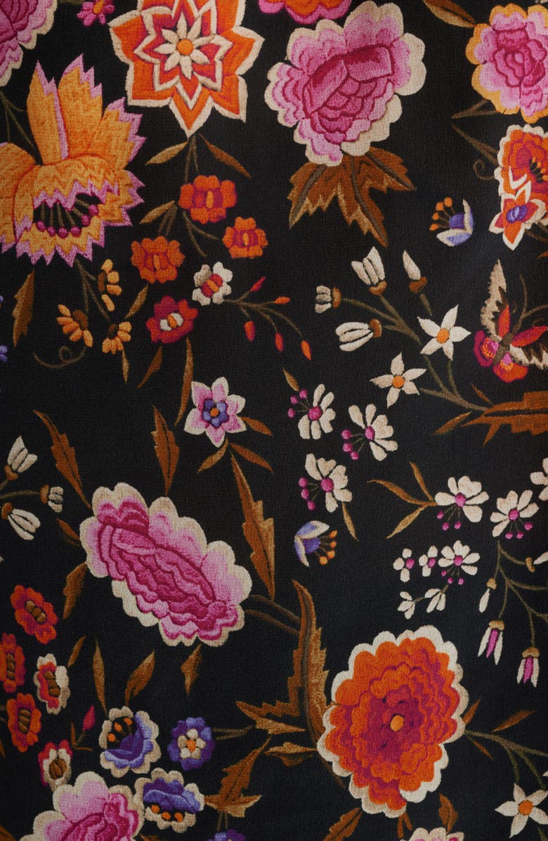 KOBI HALPERIN Madison Floral Silk Halter Top, Alternate, color, Black Multi