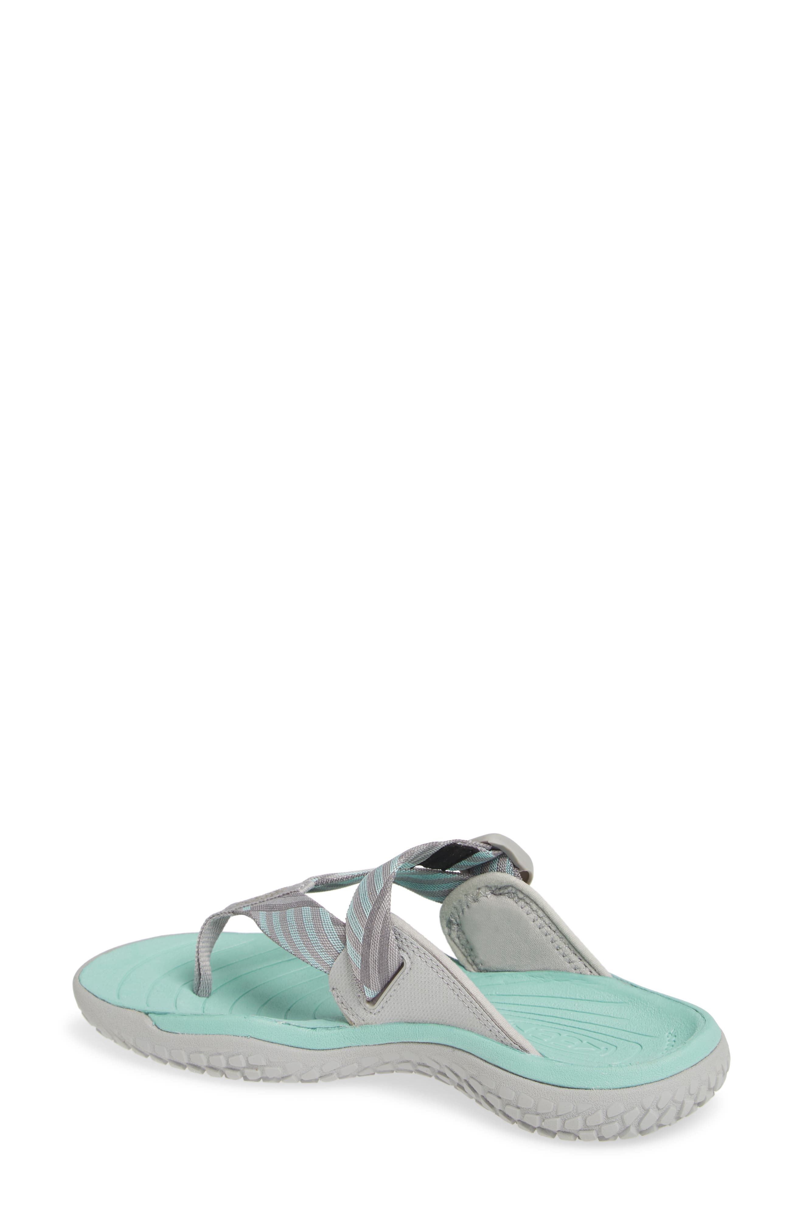 Solar Toe Flip Flop, Alternate, color, LIGHT GRAY/ OCEAN WAVE FABRIC