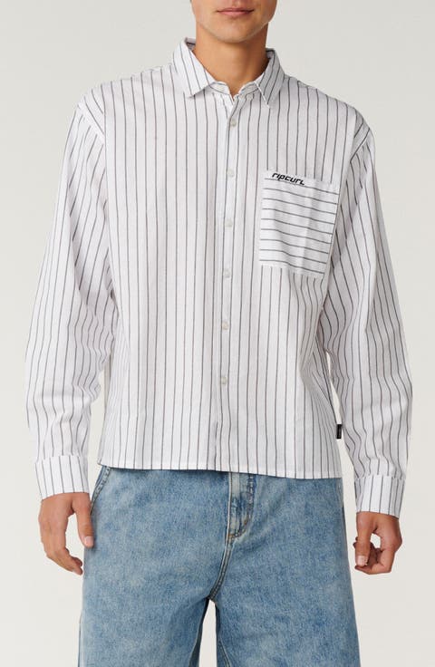 Archive Stripe Cotton Button-Up Shirt