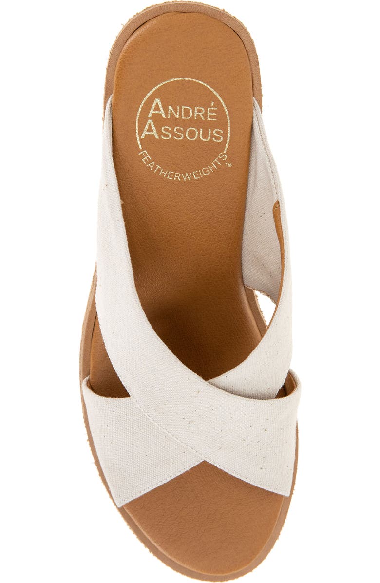 André Assous Bryana Wedge Sandal, Alternate, color, Beige Linen