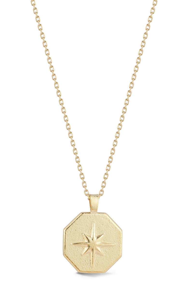 Ember Fine Jewelry 14K Gold Medallion Pendant Necklace, Main, color,