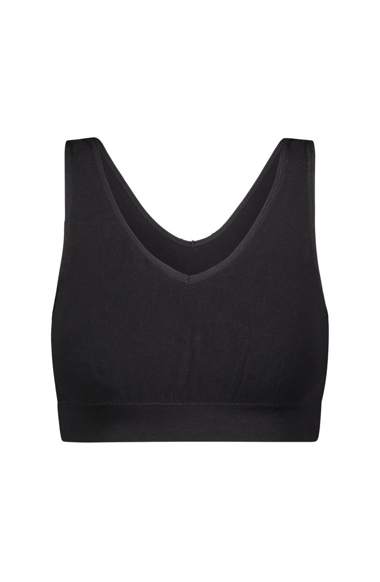 BRABAR Soft Reversible V Crop Top Bralette, Main, color, Black