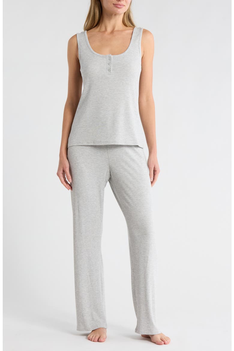 Henley Tank & Pants Jersey Pajamas, Main, color, HEATHER GREY