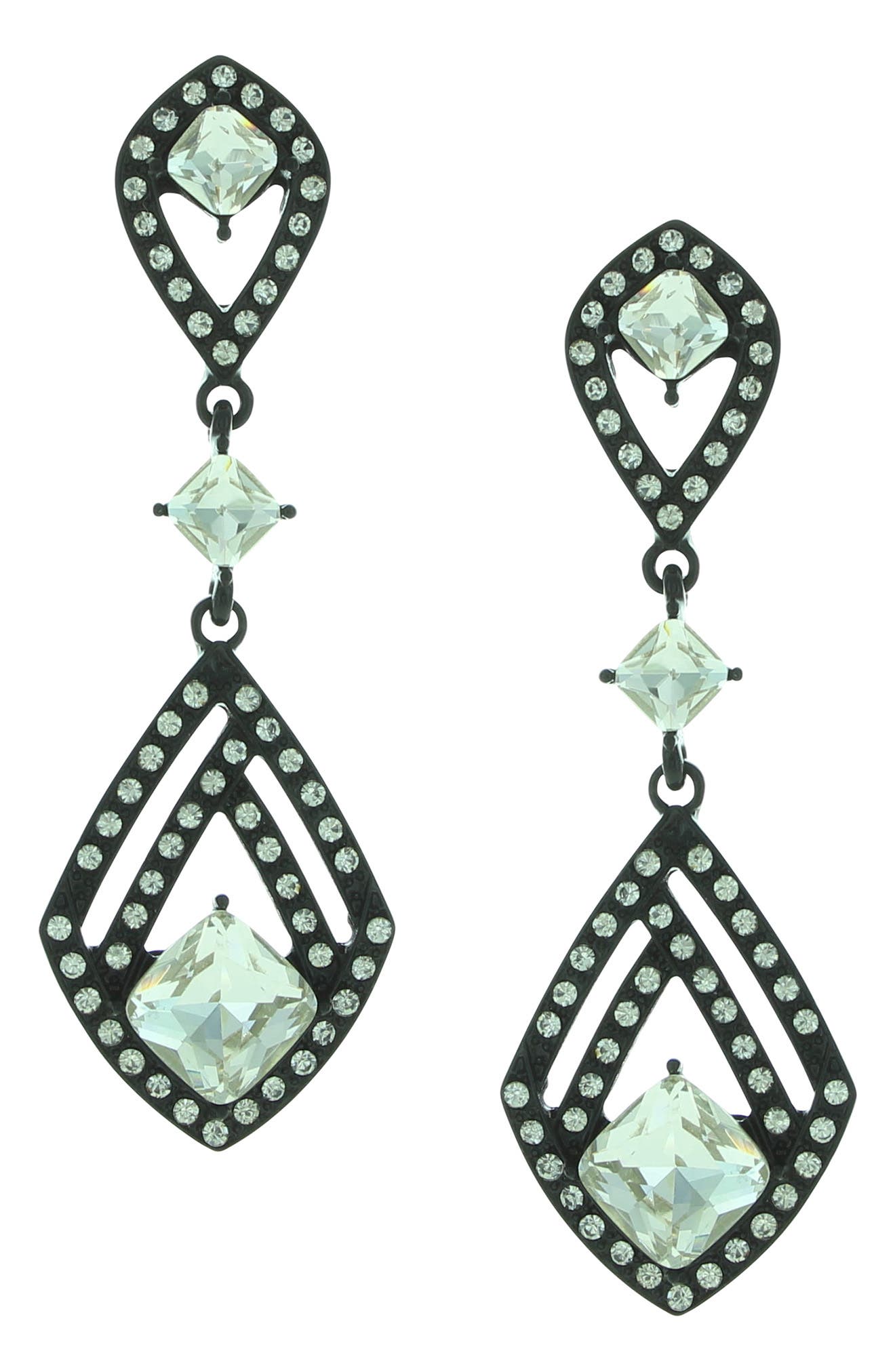 OLIVIA WELLES Silver Plated Cleo Crystal Earrings