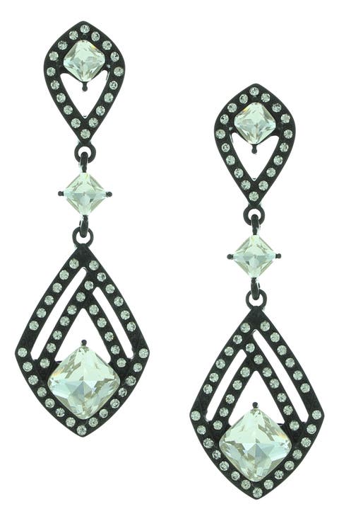 Silver Plated Cleo Crystal Earrings