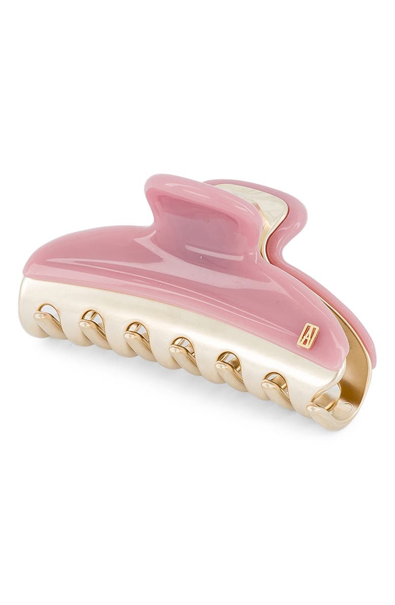 Alexandre de Paris Vendome Medium Claw Hair Clip, Main, color, Pink