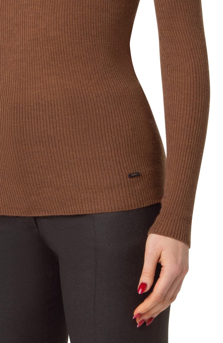 Akris Cashmere & Silk Fine Rib Funnel Neck Sweater, Alternate, color, 