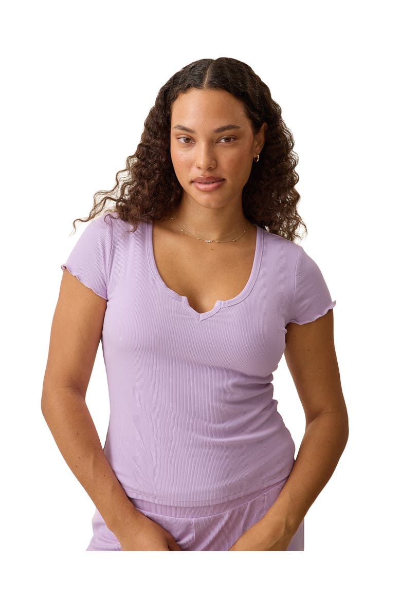 Ribbed Modal Notched Nursing T-Shirt, Main, color, Lavender