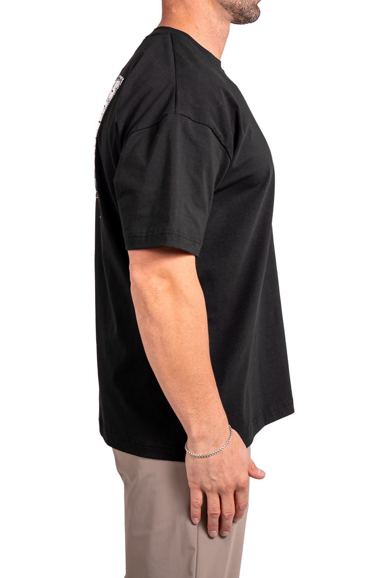 Ascension Trouble Appliqué Cotton Graphic T-Shirt, Alternate, color, BLACK