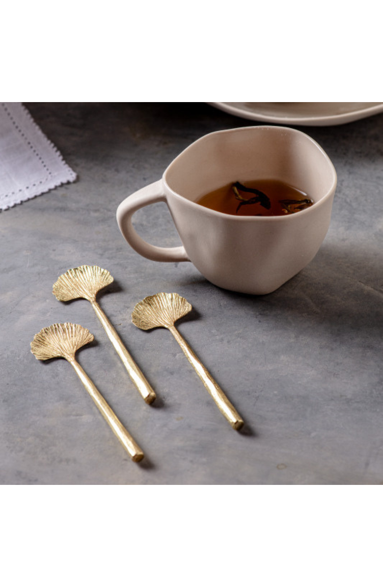 Be Home Gingko Mini Spoons -Set of 4, Alternate, color, Gold