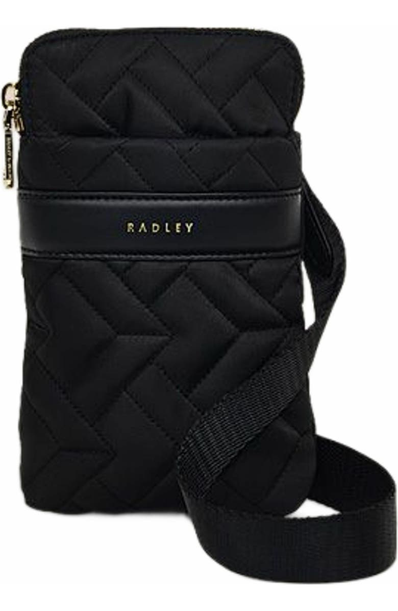 Radley Holland Park - Quilt Medium Zip Around Phone Crossbody Bag, Main, color, Black