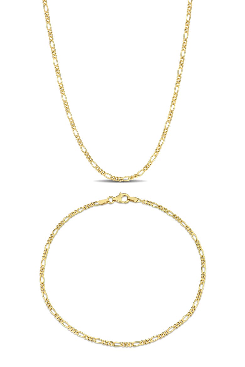 2.2mm Figaro Chain Necklace & Anklet Set, Main, color, YELLOW GOLD