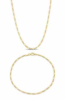 2.2mm Figaro Chain Necklace & Anklet Set