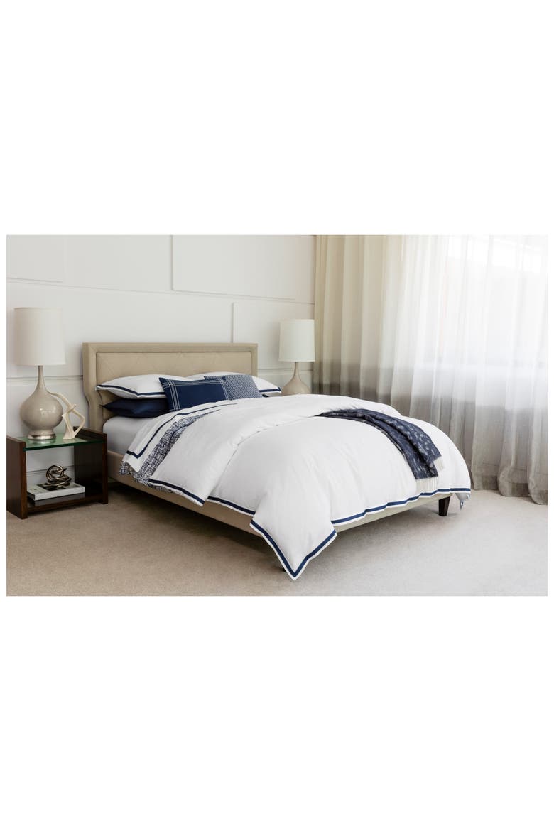 Amando Flat Sheet, Alternate, color, WHITE/ NAVY