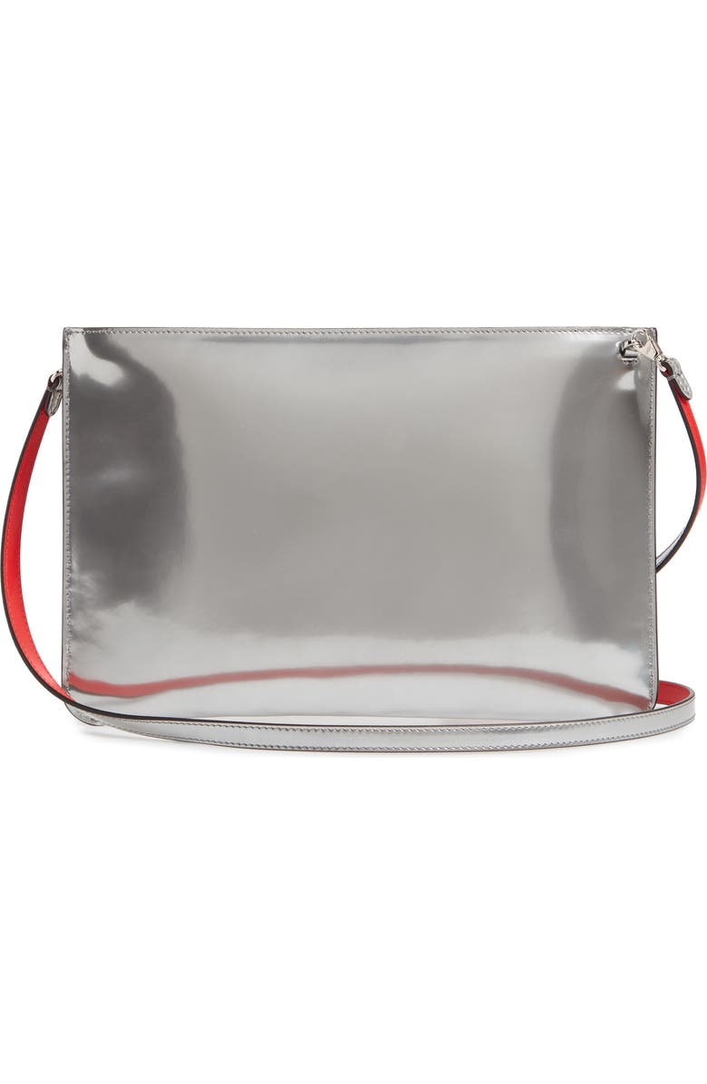 Christian Louboutin Loubiclutch Studded Glitter Crossbody Clutch, Alternate, color,