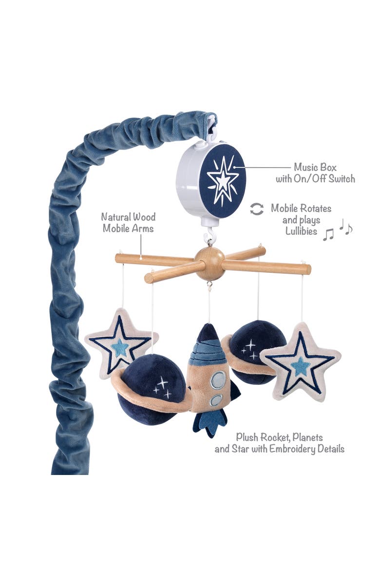 Sky Rocket Planets/Stars Musical Baby Crib Mobile Soother Toy, Alternate, color, Blue