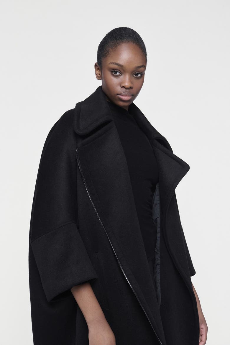 Boxy Biker Coat, Alternate, color, Black