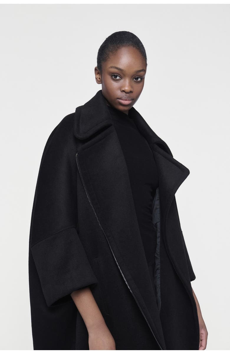 Leem Boxy Biker Coat, Alternate, color, Black