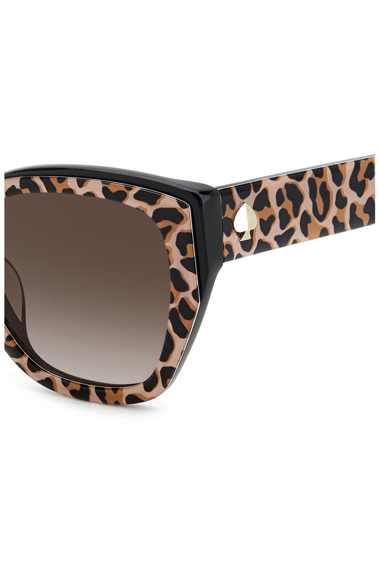 yolanda 51mm polarized gradient cat eye sunglasses, Alternate, color, BLACK LEOPARD