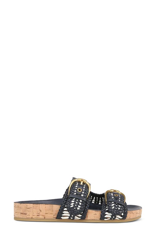 Veronica Beard Prue Woven Two Strap Sandal In Eclipse Coconut