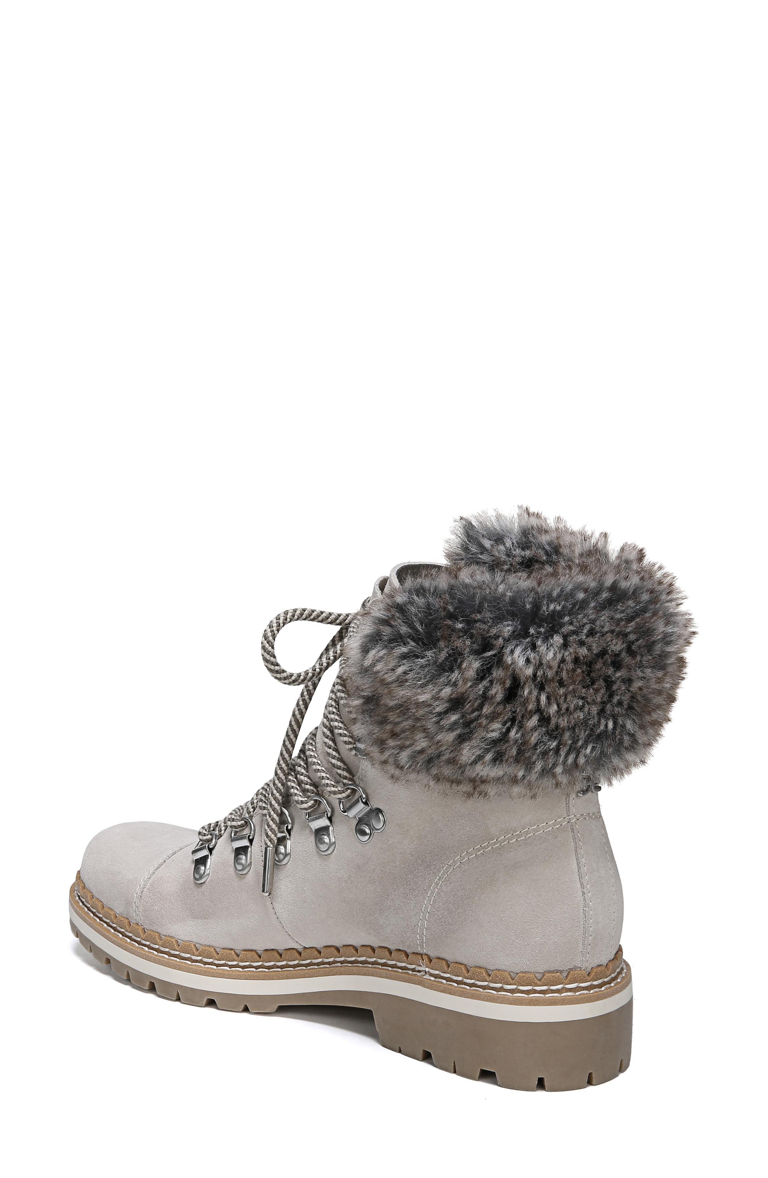 Bowen Faux Fur Trim Bootie, Alternate, color, BISTRO/ GREY SUEDE