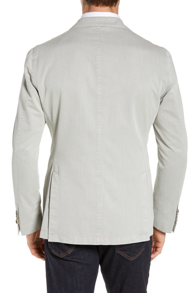 Trim Fit Herringbone Cotton & Silk Sport Coat, Alternate, color, LIGHT/ PASTEL GREY