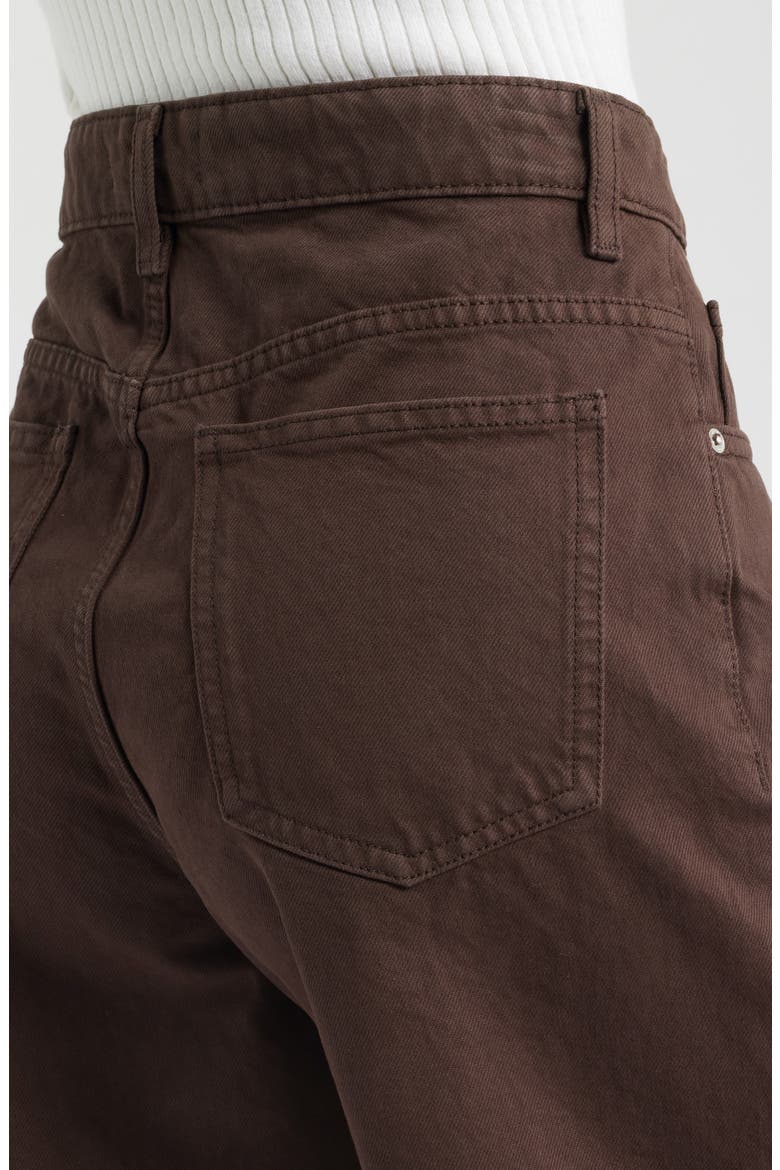 Raw Hem Denim Bermuda Shorts, Alternate, color, CHOCOLATE