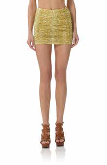 Martina Ruched Mesh Miniskirt