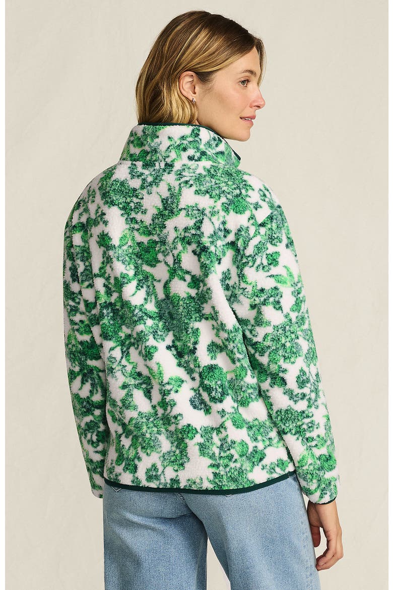 Half Zip Cozy High Pile Fleece Pullover, Alternate, color, Emerald Floral