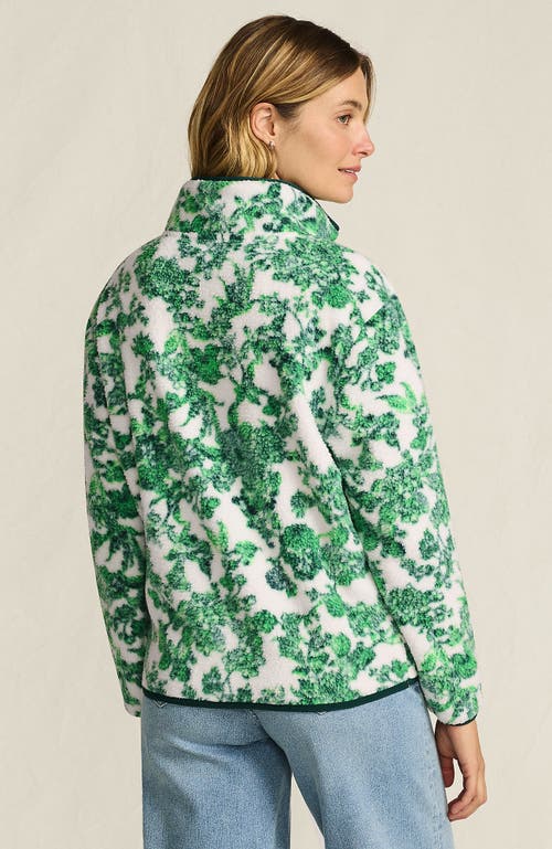 Lands' End Half Zip Cozy High Pile Fleece Pullover In Green