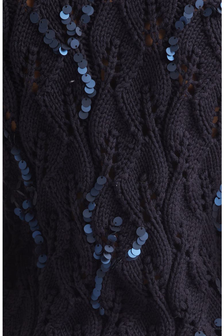 Sequin Detail Wool Cable Sweater Vest, Alternate, color, 177 AMETHYST