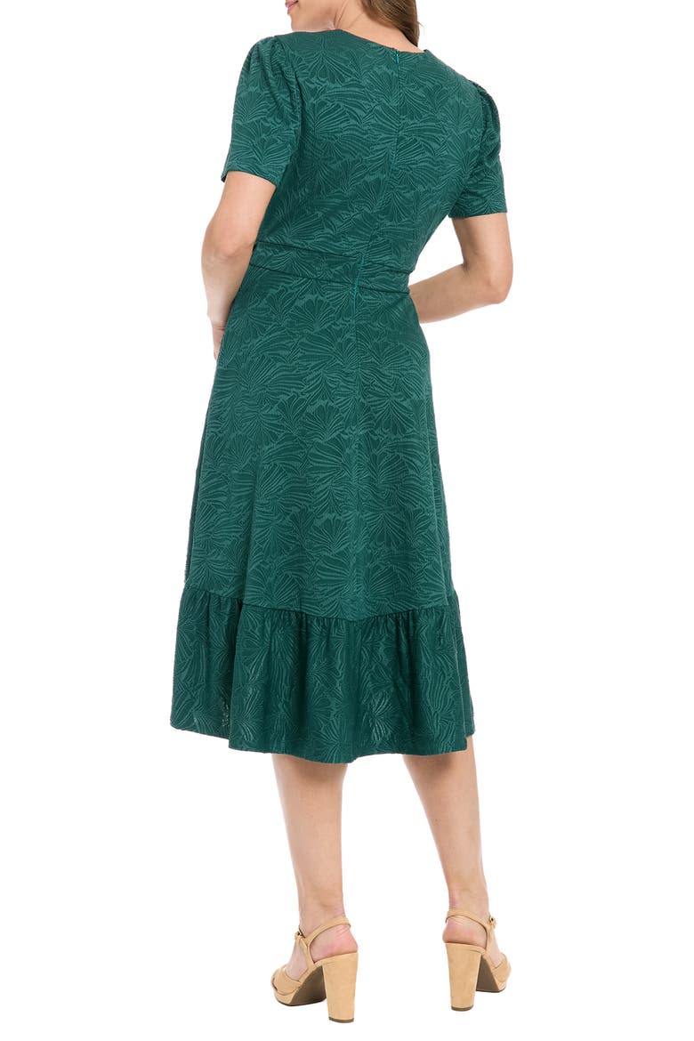 Ruffle Faux Wrap Midi Dress, Alternate, color, SEA MOSS