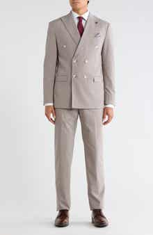 Pinstriped Three-Piece Double Breasted Suit