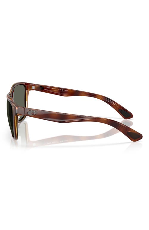Costa Del Mar 57mm Polarized Rectangular Sunglasses In Tortoise/gray 580g
