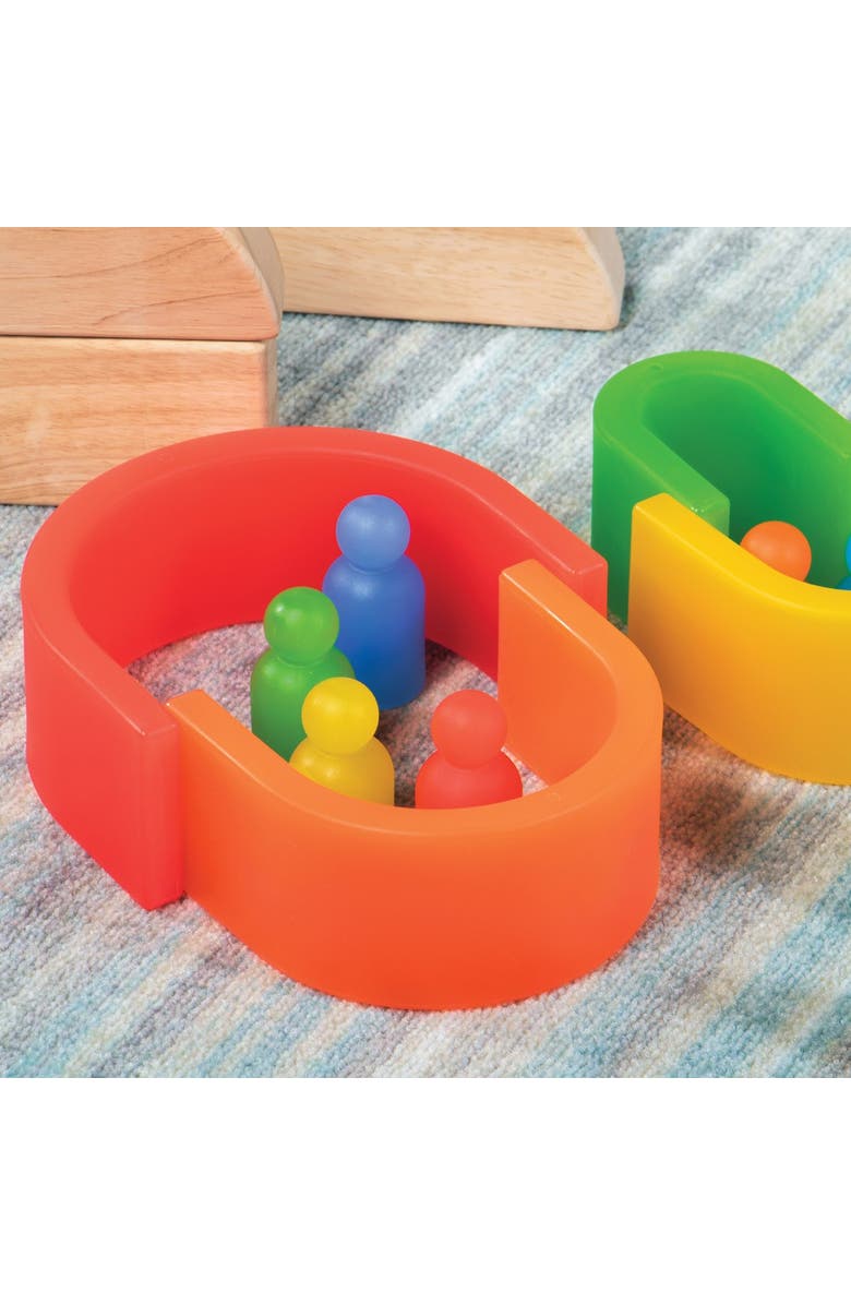 Kaplan Early Learning Company Discovery Stackers - Rainbow Tall Arch - 5 Pieces, Alternate, color, Rainbow