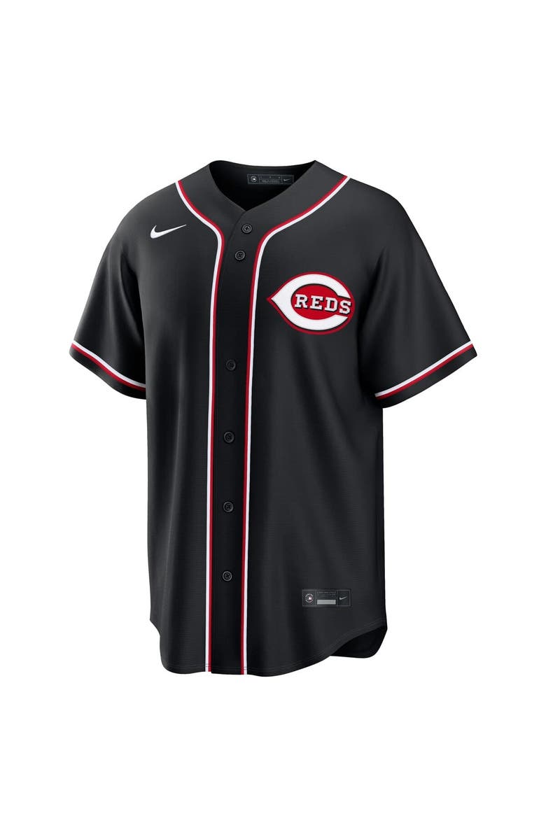 Nike Men's Nike Elly De La Cruz Cincinnati Reds Fashion Replica Black Out Jersey, Alternate, color, Black