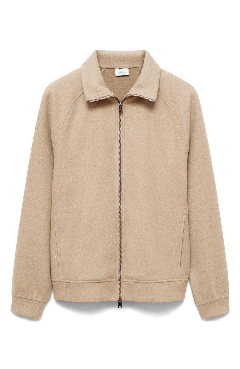 MANGO Regular Fit Sweater Jacket, Main, color, Beige
