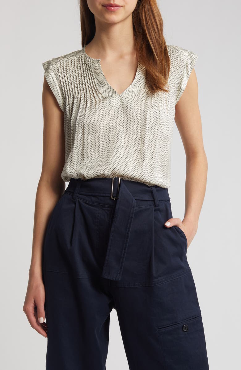 BOSS Binalli Top, Main, color, Soft Cream Chevron Print