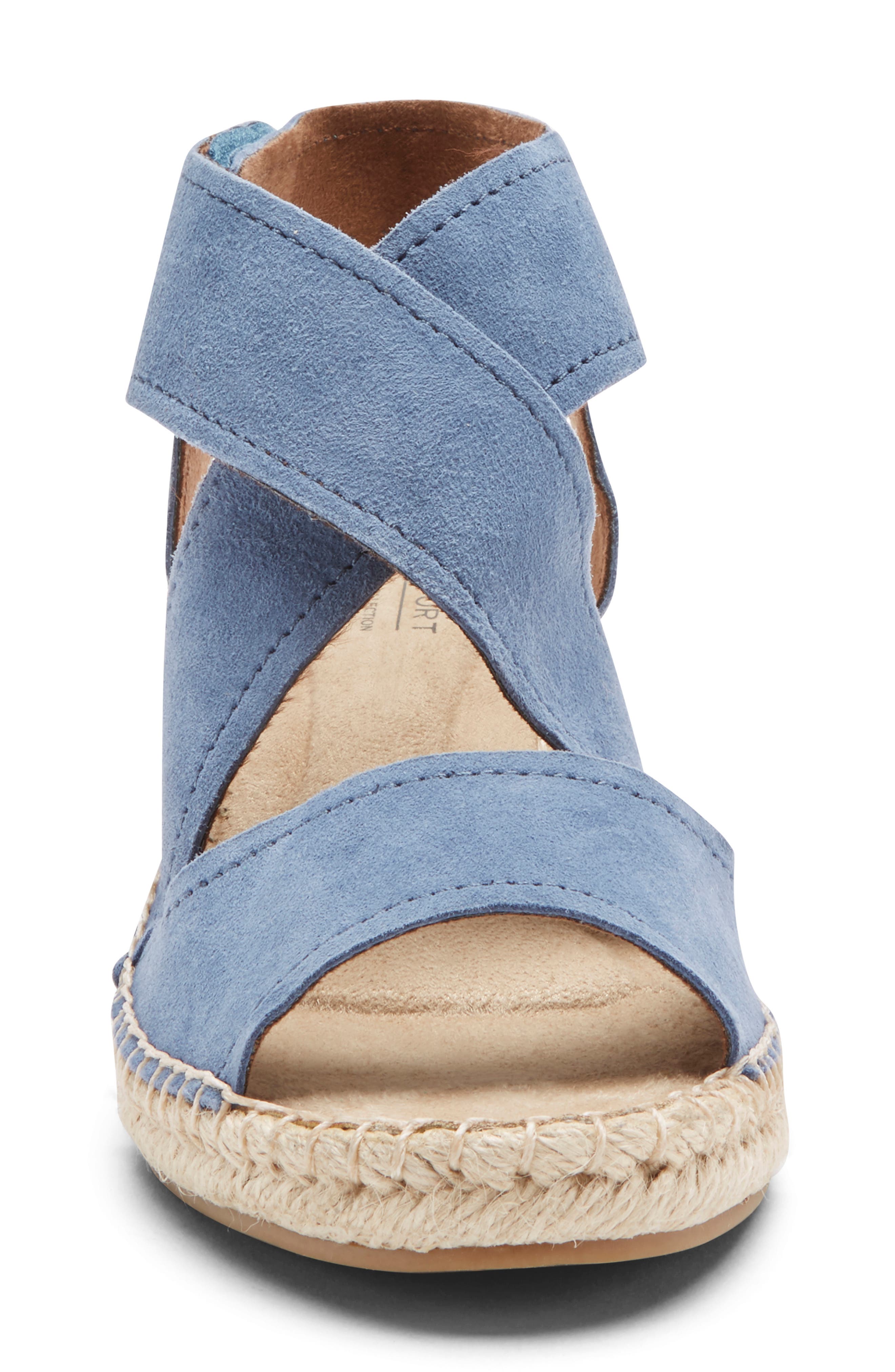 Kairi Wedge Sandal, Alternate, color, BLUE SUEDE