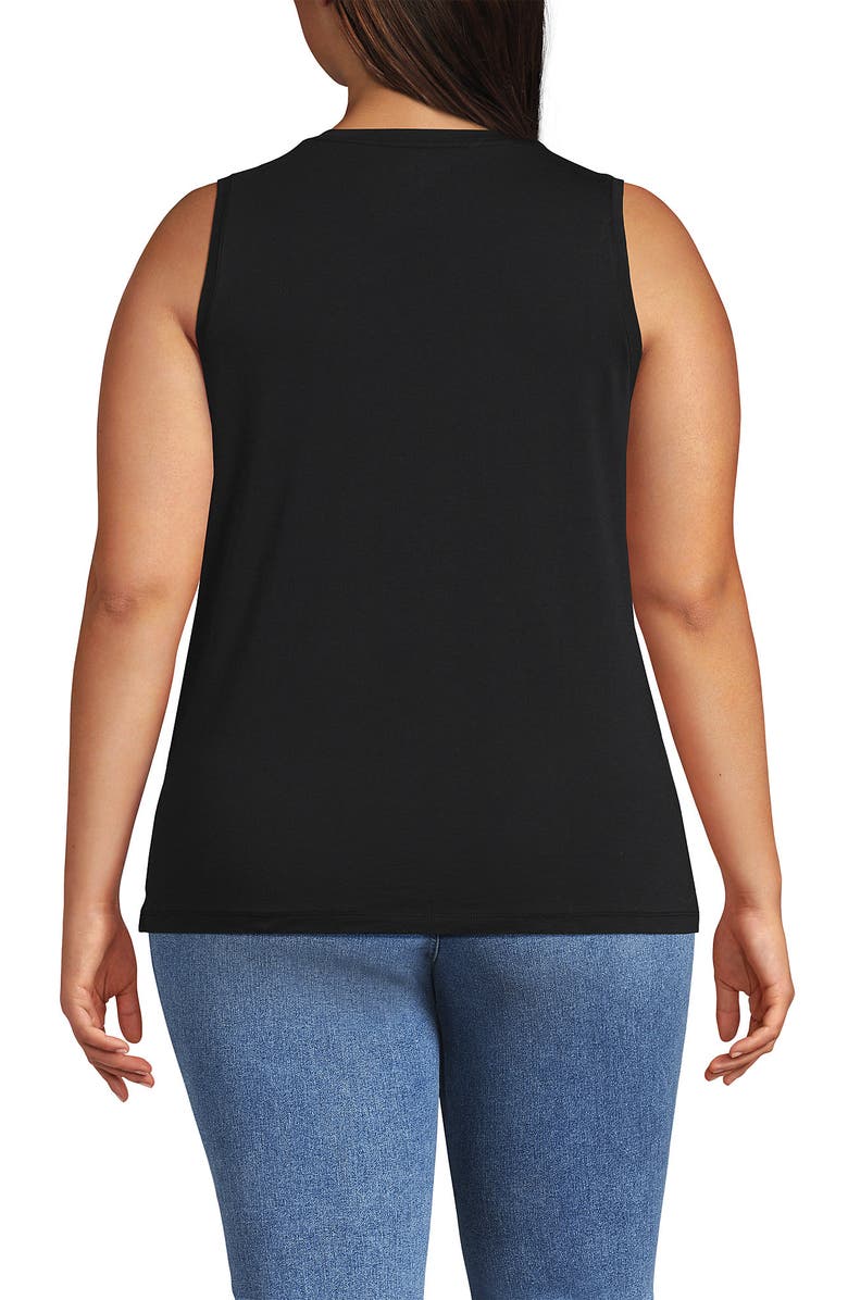 Lands' End Supima Cotton Tank Top, Alternate, color, Black