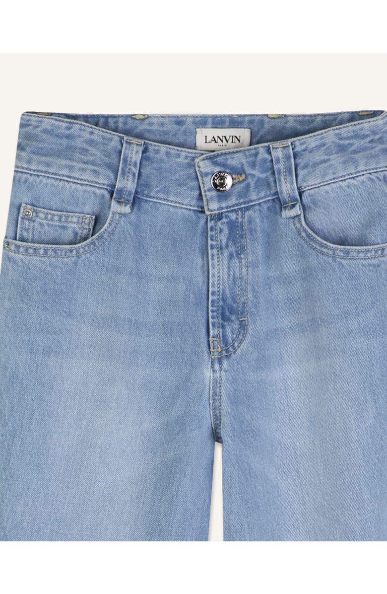 Lanvin Kids Twisted Stitch Denim Pants, Alternate, color, Blue