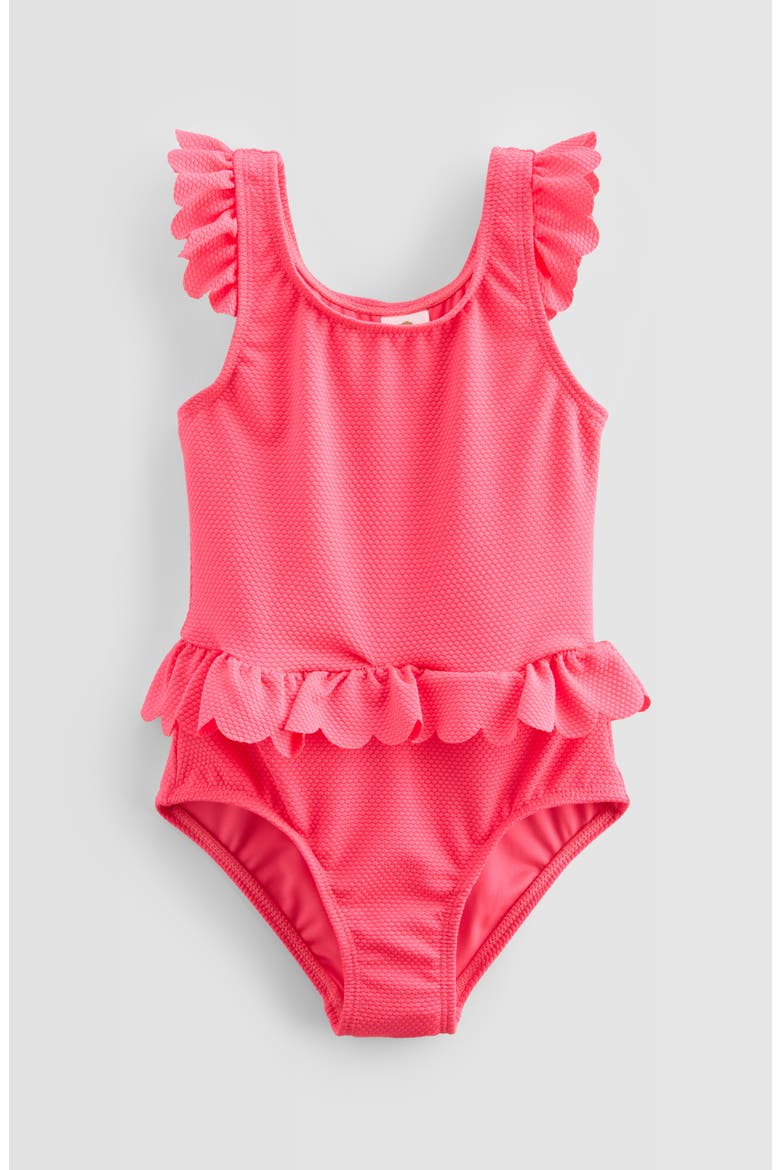 Kids' Scallop Ruffle One-Piece Swimsuit, Main, color, PINK KNOCKOUT