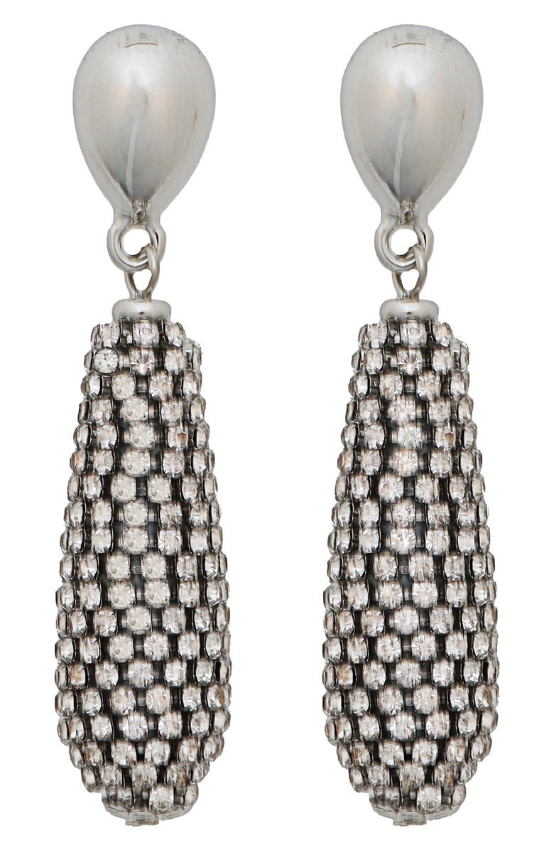 Panacea Pavé Crystal Drop Earrings, Main, color, Silver